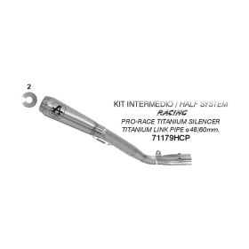 Silencieux en titane ARROW pro-race avec connexion pour Yamaha YZF R1