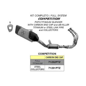 Échappement de compétition en titane complet ARROW pour Yamaha YZF R7