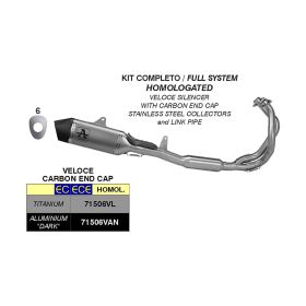 Silencieux ARROW complet homologué avec embout en aluminium noir pour Kawasaki Ninja 650