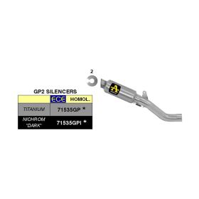 Échappement ARROW gp2 dark slip-on pour Aprilia Tuono v4 1100