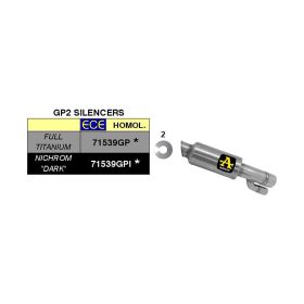 Silencieux ARROW gp2 dark slip-on pour BMW S 1000 R