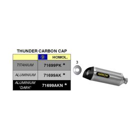 ARROW Straßen-Thunder Slip-On Auspuff aus Aluminium und Endkappe für Yamaha YZF R6