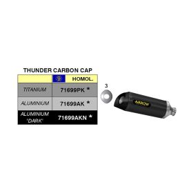 Silencieux Slip-On en Aluminium et Capuchon de Fin ARROW Street Thunder pour Yamaha Yzf R6