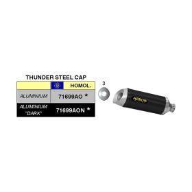 Marmitta slip-on ARROW street thunder alluminio per collettori originali per Yamaha Yzf r6
