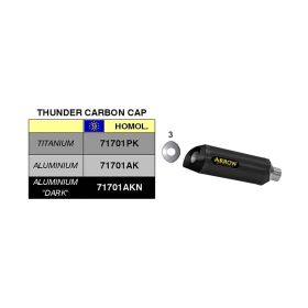 Marmitta slip-on ARROW street thunder alluminio scuro e fondello per Yamaha Yzf r6