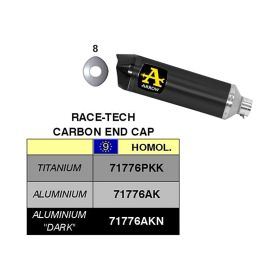 Marmitta slip-on ARROW race-tech alluminio scuro con fondello per Suzuki Gsr 750