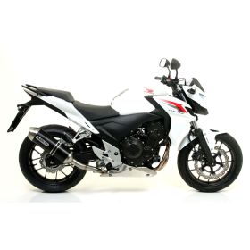 Marmitta slip-on ARROW race-tech alluminio scuro con fondello per Honda Cb 500 f