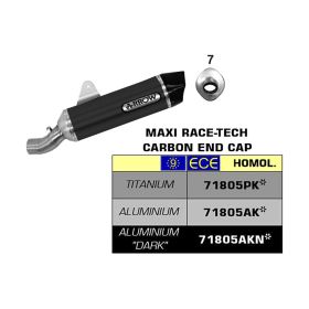 Silencieux ARROW slip-on maxi race-tech en aluminium noir et embout pour BMW R 1200 GS