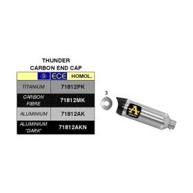 ARROW Thunder Titanium Exhaust Kit with End Cap and Collector Kit for Yamaha Tracer 900 GT