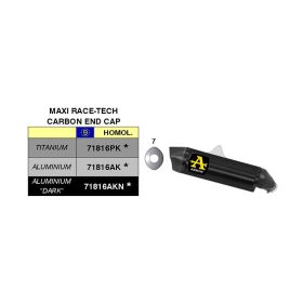 Marmitta slip-on ARROW maxi race-tech alluminio scuro e fondello per Suzuki V-strom 1050