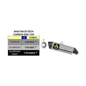 Marmitta slip-on ARROW maxi race-tech titanio con fondello per Suzuki V-strom 1000
