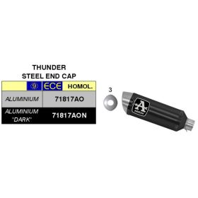ARROW Thunder Aluminium Dunkles Auspuffkit mit Katalysator-Kollektor-Kit für Yamaha MT-07