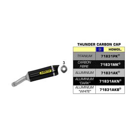 ARROW Street Thunder Slip-On Auspuff dunkel Aluminium und Endkappe für Yamaha YZF R3