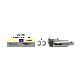 Marmitta slip-on ARROW works titanio con fondello carby per Ducati 899 panigale