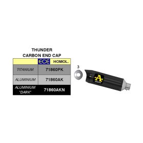 Silencieux ARROW Thunder slip-on en aluminium noir avec embout en carbone KTM Duke 125