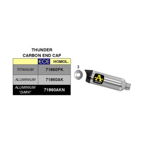 Marmitta slip-on ARROW thunder alluminio scuro con fondello carby per KTM Rc 125