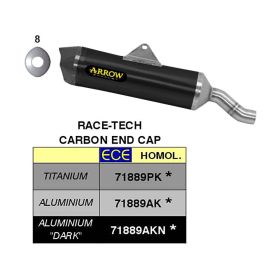 Échappement ARROW race-tech slip-on en aluminium noir avec embout pour Benelli Trk 502 x