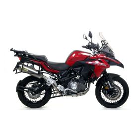 Marmitta slip-on ARROW race-tech titanio con fondello carby per Benelli Trk 502 x