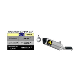 Silencieux ARROW race-tech en aluminium avec embout en carbone pour KTM 890 Duke R