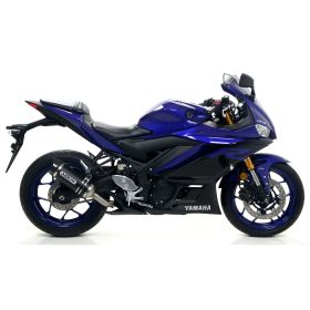Marmitta slip-on ARROW street thunder alluminio scuro e fondello per Yamaha Yzf r3