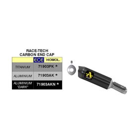Marmitta slip-on ARROW race-tech alluminio scuro con fondello carby per BMW S 1000 rr