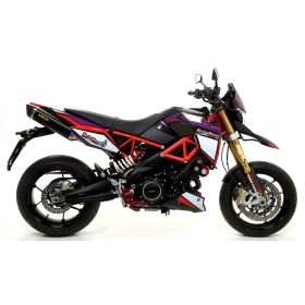 Échappement ARROW Thunder Slip-On en aluminium noir avec embout pour Aprilia Dorsoduro 900