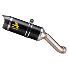 Marmitta slip-on ARROW street thunder alluminio scuro e fondello per Kawasaki Z 900