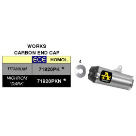 Marmitta slip-on ARROW Works nichrom Dark con fondello e kit collettori per Yamaha MT-07