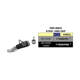 ARROW Pro-Race Dunkel Nichrom Slip-On-Auspuff mit Anschluss für Kawasaki Zx-10r zx-10rr