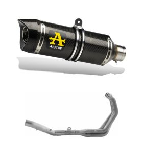 Marmitta slip-on ARROW Thunder carbonio con fondello e kit collettori catalitico Yamaha MT-09