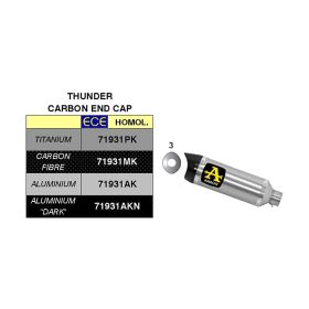 ARROW Thunder Titan Auspuffkit mit Endkappe und Katalysator-Sammelkit Yamaha MT-09