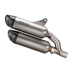 Marmitta slip-on ARROW round-sil in titanio con fondello carby per Ducati Monster 937