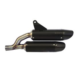 ARROW Slip-On-Auspuff rund-sil in dunklem Titan mit Endkappe für Ducati Monster 937