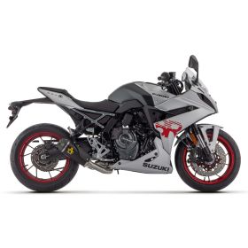 Komplette ARROW Auspuffanlage aus dunklem Nichrom mit Vergaserabdeckung für Suzuki Gsx-8r