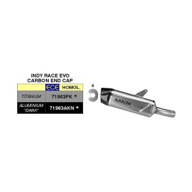 ARROW Indy Race Evo Titan Slip-On Auspuff mit Carby-Endkappe für Kawasaki ZX-4R