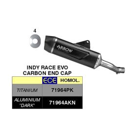 Marmitta slip-on ARROW indy race evo alluminio scuro e fondello per Honda Cb 500 hornet