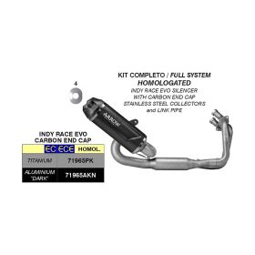 Marmitta completa ARROW omologato indy race evo in alluminio scuro per Kawasaki Z 650