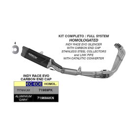 ARROW Komplettauspuff homologiert Indy Race Evo in dunklem Aluminium für Honda CB 650 R