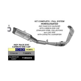 Vollständige ARROW-Abgasanlage homologiert Indy Race Evo Aluminium Honda CBR 650 R