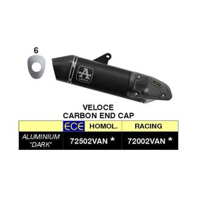Silencieux ARROW en aluminium noir à emboîtement pour Triumph Tiger 1200