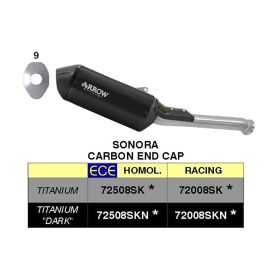 Marmitta slip-on ARROW sonora titanio dark con fondello per Husqvarna Norden 901