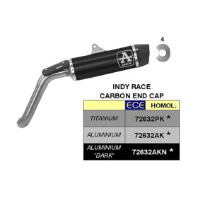 Marmitta slip-on ARROW indy race alluminio scuro con fondello per Moto Guzzi V85 tt