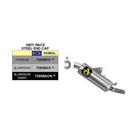 Échappement Slip-On ARROW Indy aluminium noir embout acier inoxydable Ducati Desert X 950