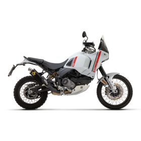 Échappement Slip-On ARROW Indy aluminium noir embout acier inoxydable Ducati Desert X 950