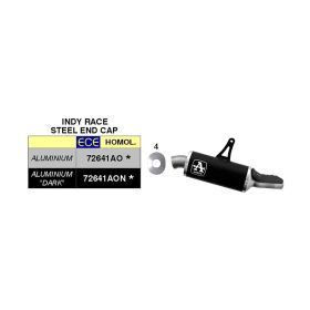 ARROW Indy Race Slip-On Auspuff Dunkel Aluminium und Inox Endkappe Honda XL 750 Transalp