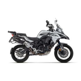 Marmitta slip-on ARROW indy race evo alluminio scuro e fondello per Benelli Trk 502 x