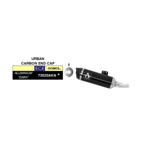 Marmitta slip-on ARROW urban alluminio scuro con fondello carby per Kymco Ak 550