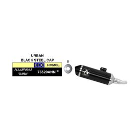 Marmitta slip-on ARROW urban alluminio scuro con fondello dark per Kymco Ak 550