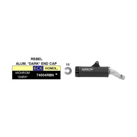 Silencieux ARROW slip-on Rebel avec embout en aluminium noir pour Honda CMX 500 Rebel