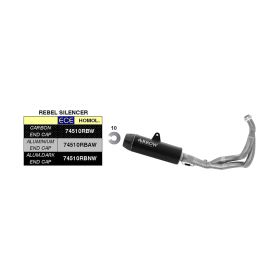 Échappement complet ARROW rebel avec capuchon arrière pour Kawasaki Z 650 rs